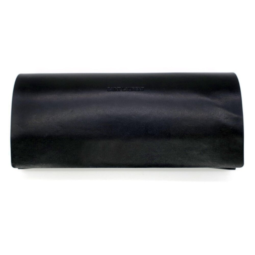 Saint Laurent Black Leather Eyeglasses Case Sunglasses Pouch Made in Italy